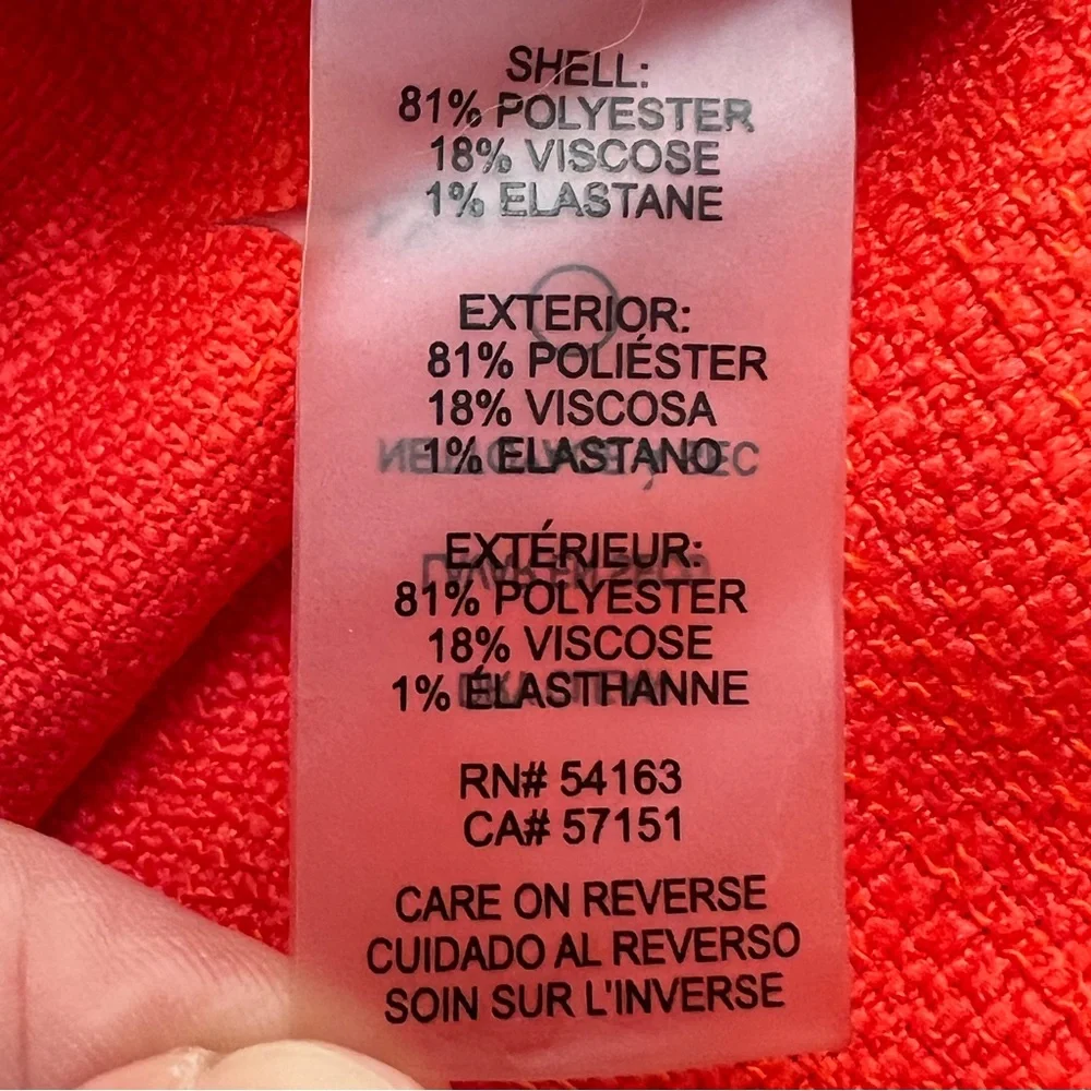 Tommy Hilfiger Orange Hopsack Shift Sleeveless Midi Dress Logo Buttons | Sz: 14 - Picture 8 of 10